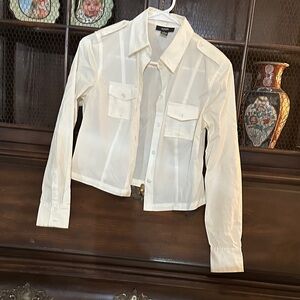 Alfani Sheer white button up blouse